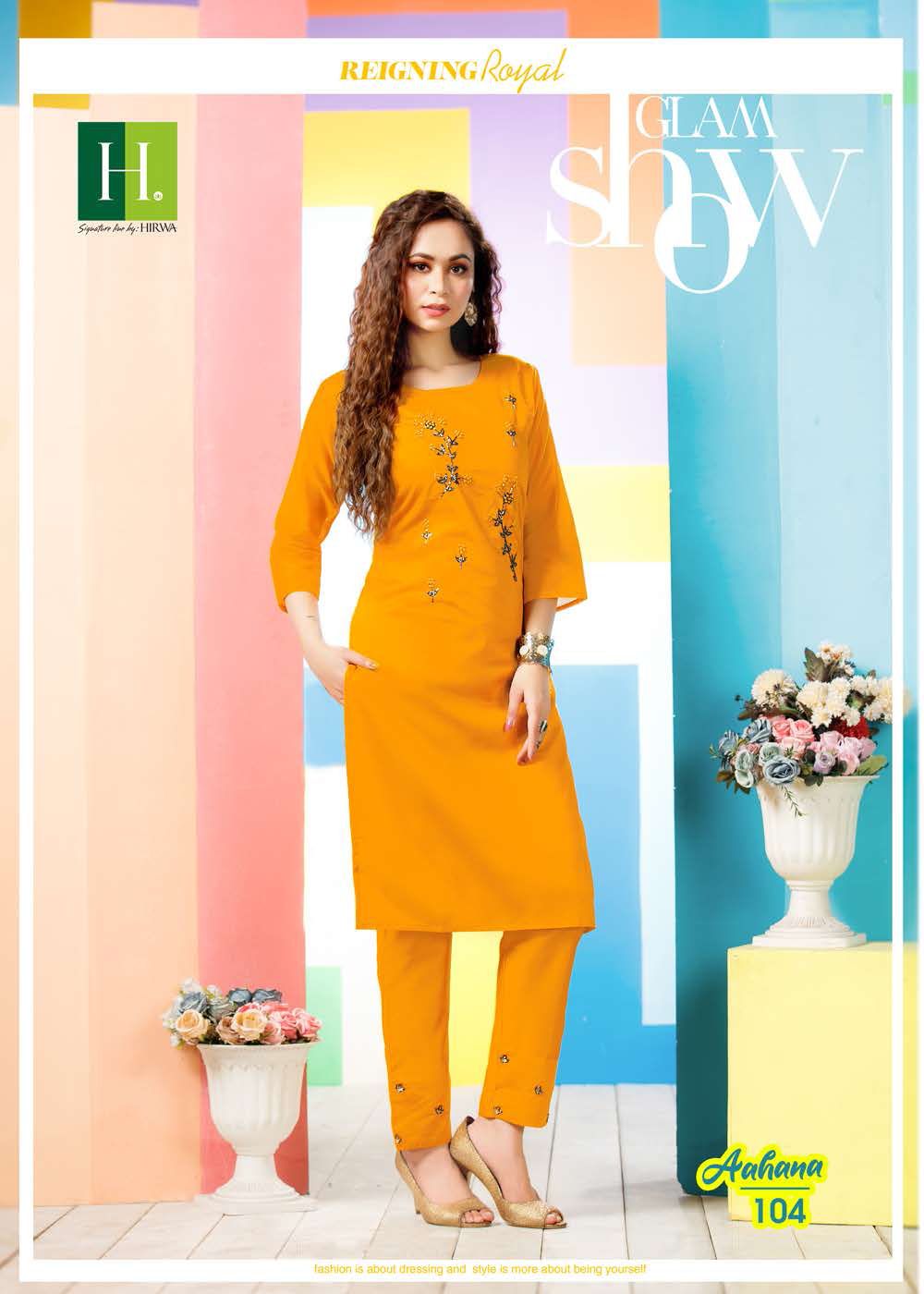 Hirwa Aahana Fancy Ethnic Wear Silk Kurti with Bottom Collection